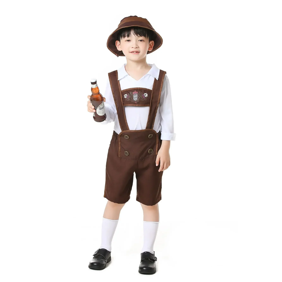 JagerHo - Heren Lederhosen Kostuum Set met Overhemd - Perfect voor Feestjes