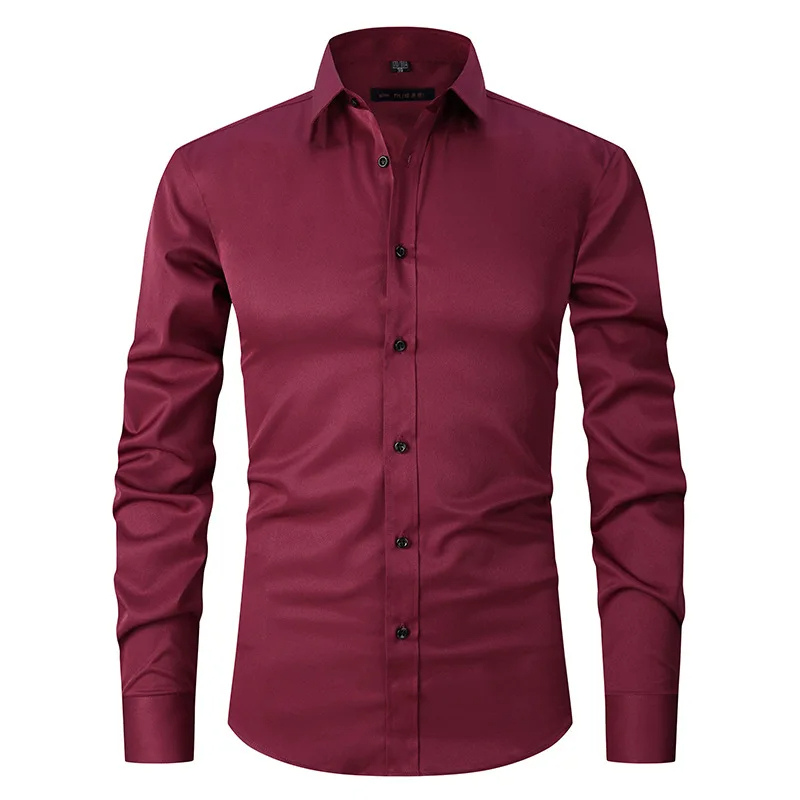 Belzorn - Heren Overhemd Slim Fit met Contrastknopen, Lange Mouw