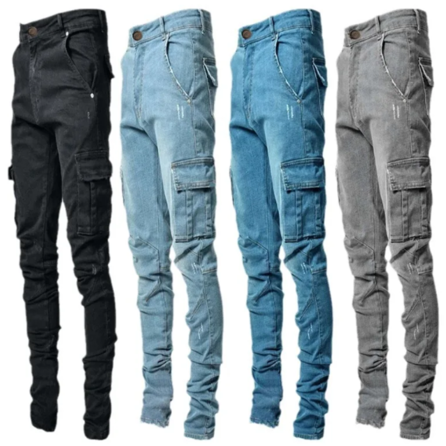 Kalmpak - Tapered Cargo Broek Heren met Stretchstof