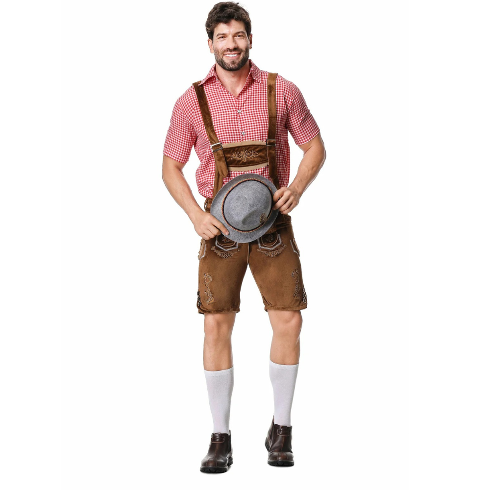 LederDo - Korte Lederhosen voor Heren met Bretels - Traditionele Beierse Kleding