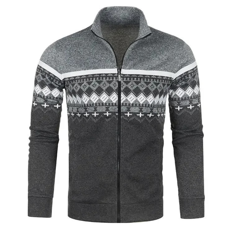 Mirvion - Heren Vest met Rits - Noors Gebreid Patroon Cardigan