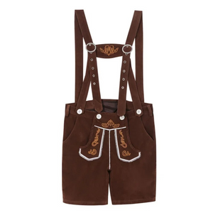 LederTe - Lederhosen voor Dames met Korte Broek en Bretels - Oktoberfest Stijl