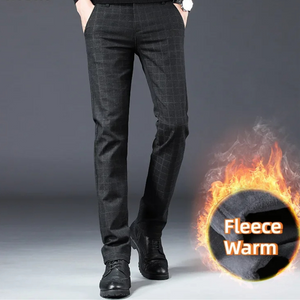 Manshor - Heren Pantalon Winter Warm met Fleecevoering en Rechte Pijpen