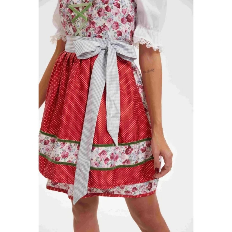 Tindira - Dirndl Dames Jurk met Bloemenprint en Striksluiting