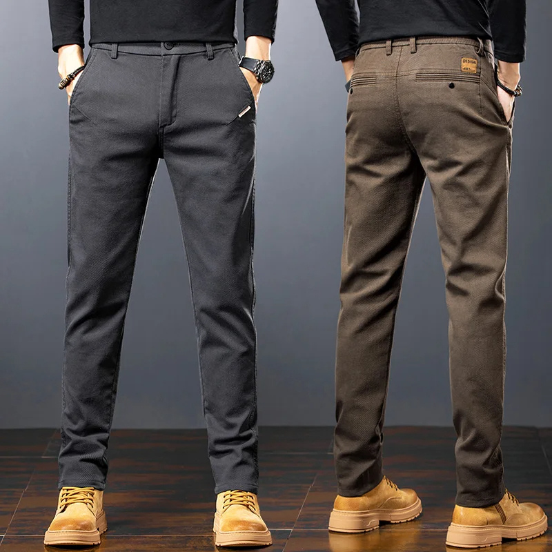 Vilbron - Heren Pantalon Casual Slim Fit met Knopen en Zijzakken