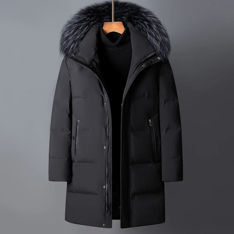 Flandro - Lange Winterjas Heren Parka Met Afneembare Capuchon en Bontkraag