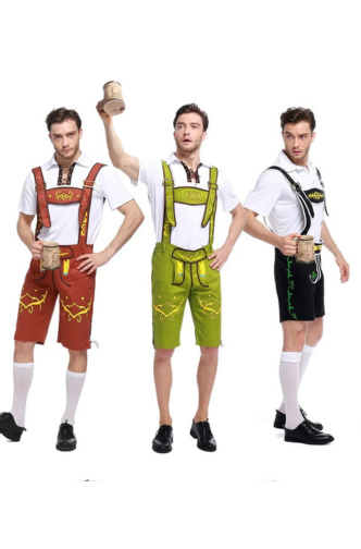 WoudLed - Beierse Lederhosen voor Heren met Korte Broek en Shirt - Feeststijl