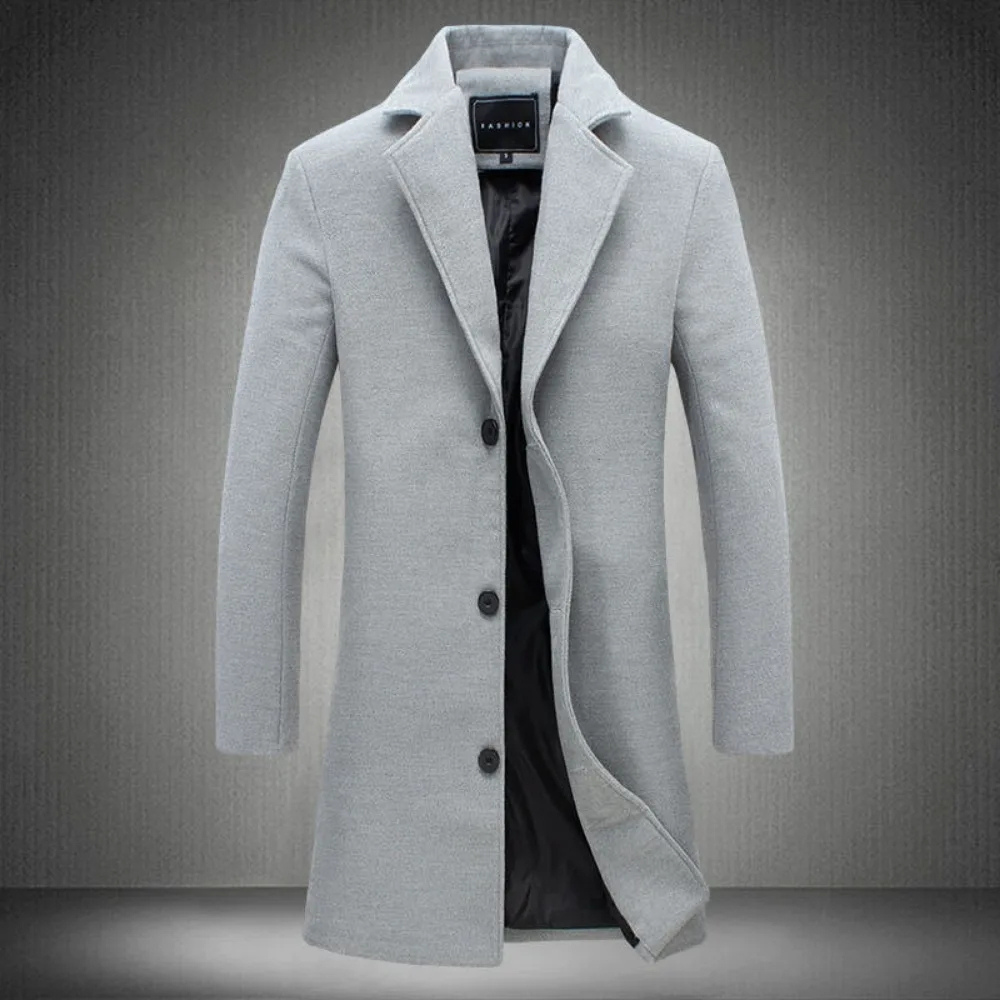 Valture - Klassieke Heren Mantel - Slim Fit Wol Overjas voor de Winter