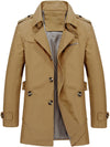 Coatify - Heren Klassieke Trenchcoat met Uitneembare Voering en Schouderepauletten