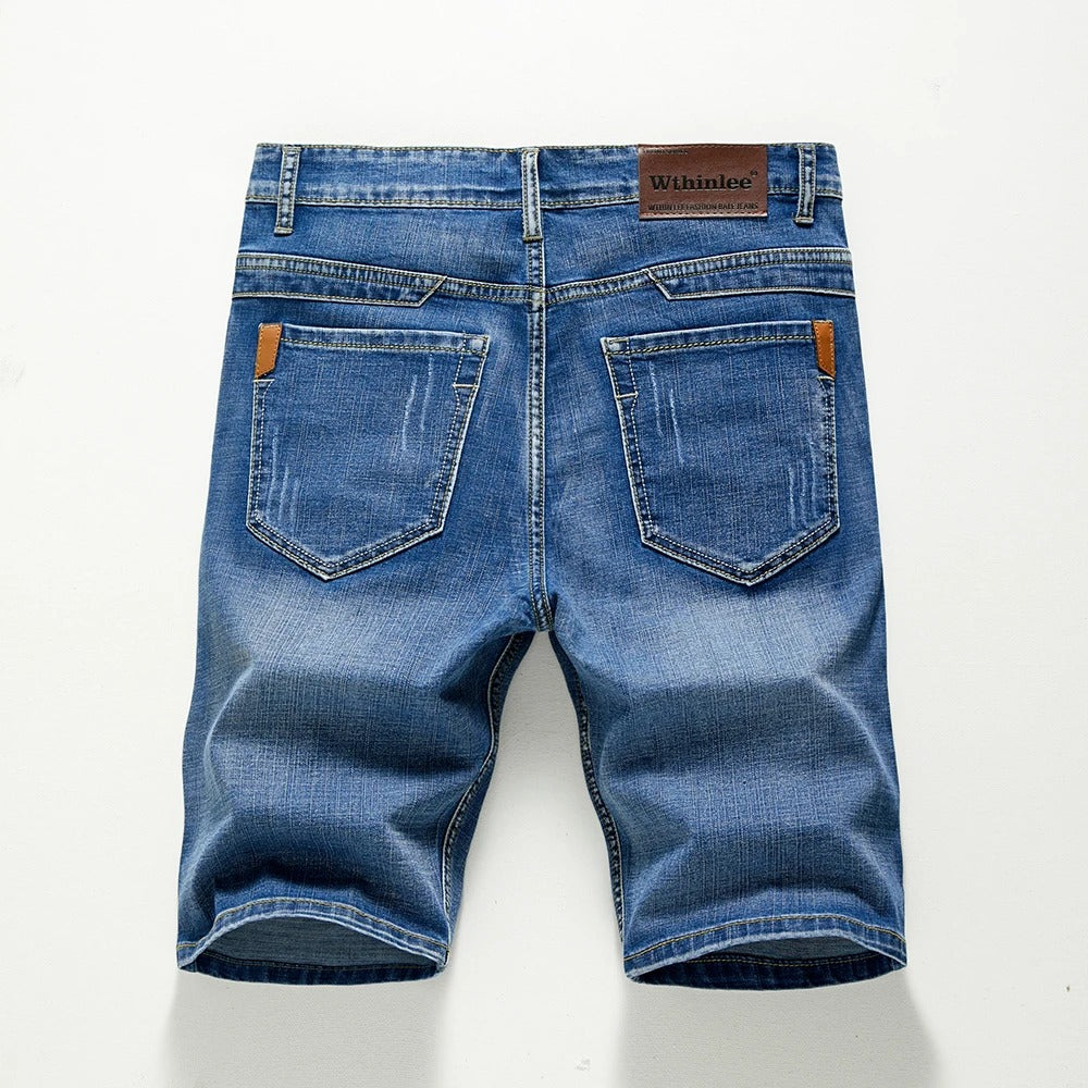 James™ stretch donkerblauwe denim heren korte broek