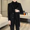 Afbeelding laden in Galerijviewer, Tommy™ dikke wollen zwart gevoerde vuurvaste heren mantel jas