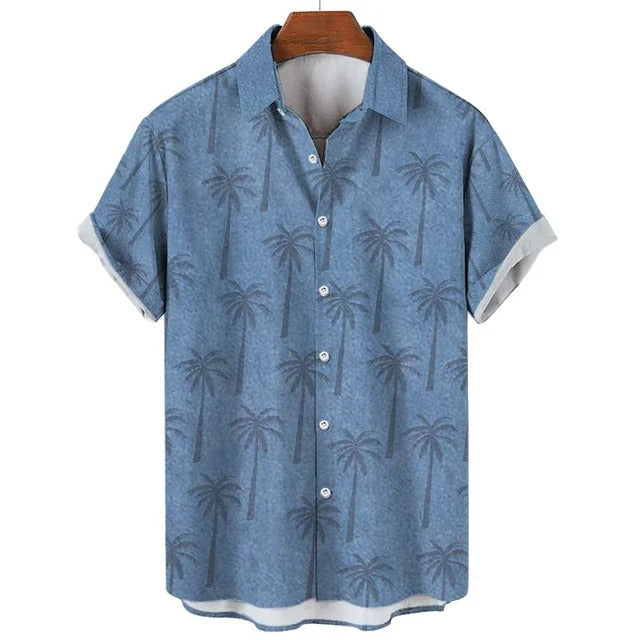 Amigo™ Kokospalm Bedrukt tweekleurig Hawai overhemd