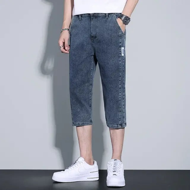 James™ recht model denim heren driekwart broek