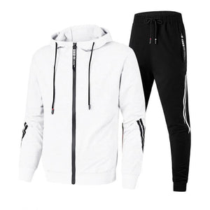 James™ rode rits hoodie zwart gestreepte broek Heren trainingspak