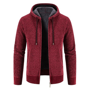 Zovrell - Heren Vest met Rits - Warme Gebreide Cardigan met Capuchon