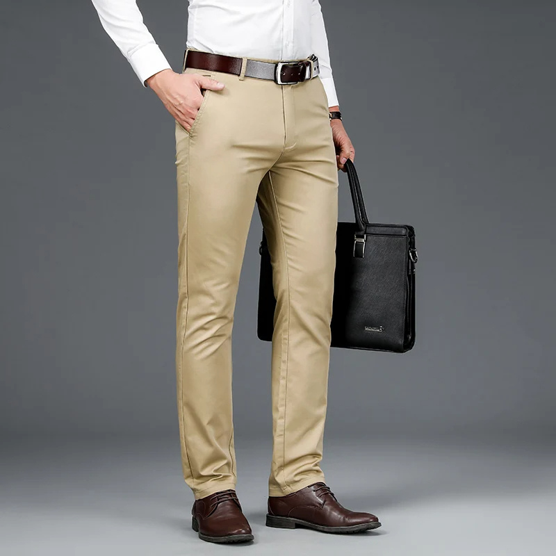 Besluxe -  Heren Pantalon - Slim Fit Broek Met Stijlvolle Achterzak Voor Formele Gelegenheden