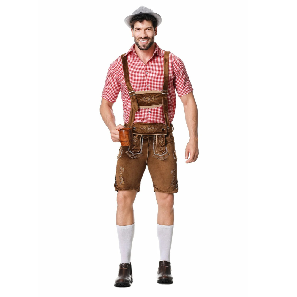 LederDo - Korte Lederhosen voor Heren met Bretels - Traditionele Beierse Kleding