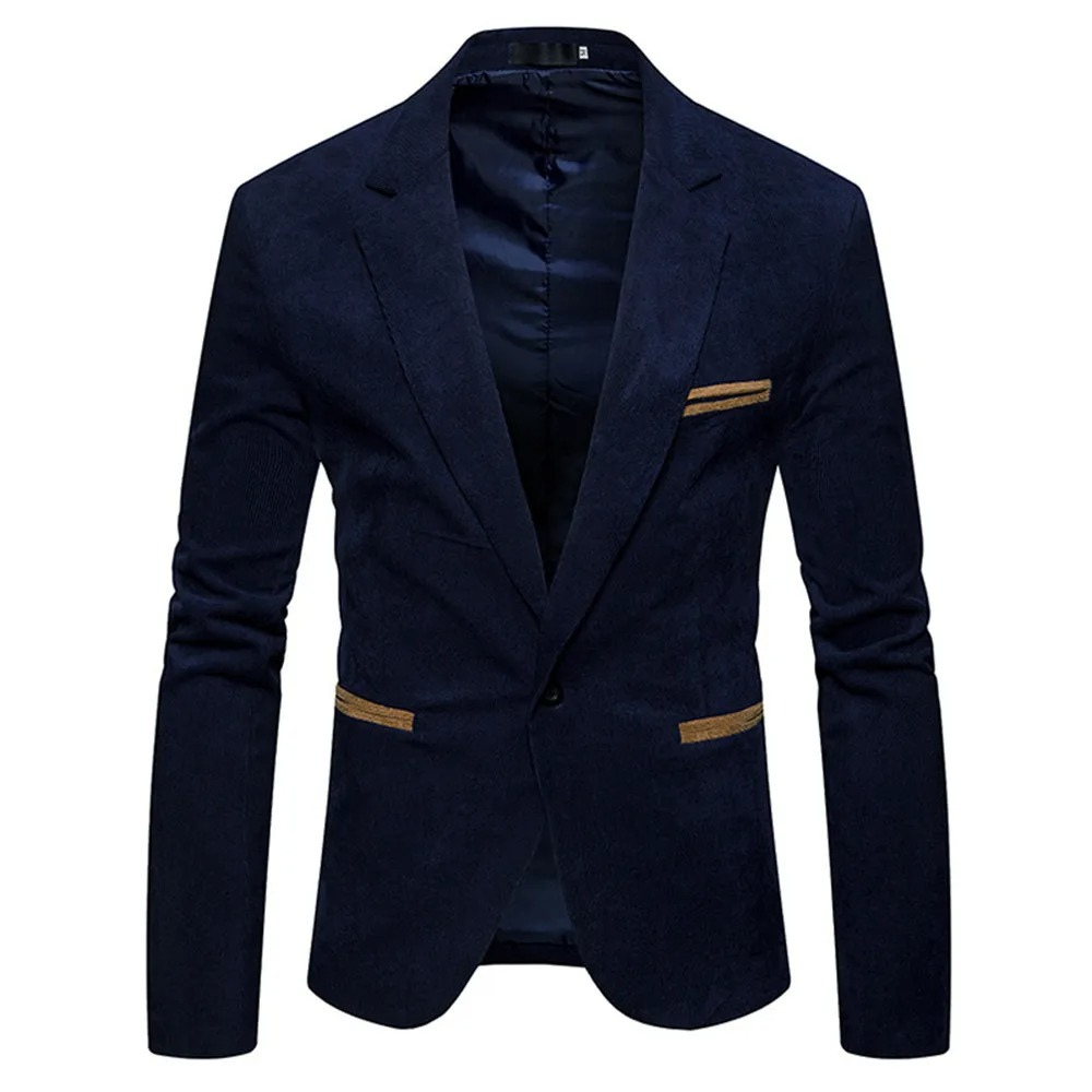 Lenford - Heren Colbert - Slim Fit Ribfluwelen Blazer Met Één Knoop