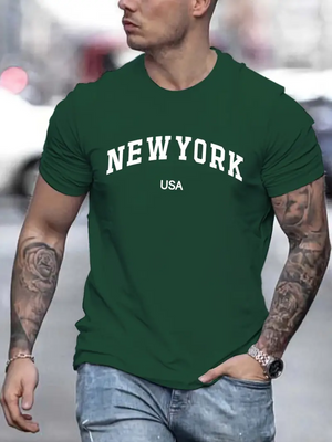 JAMES T-shirt met opdruk new york voor heren