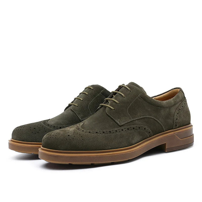 Kerrion - Nette Heren Schoenen van Suède met Wingtip Design