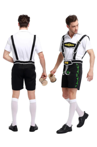 WoudLed - Beierse Lederhosen voor Heren met Korte Broek en Shirt - Feeststijl