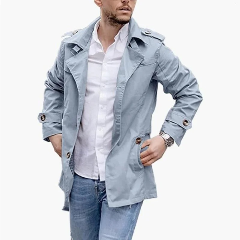 Rigsley -  Heren Tussenjas - Klassieke Halflange Trenchcoat voor Mannen