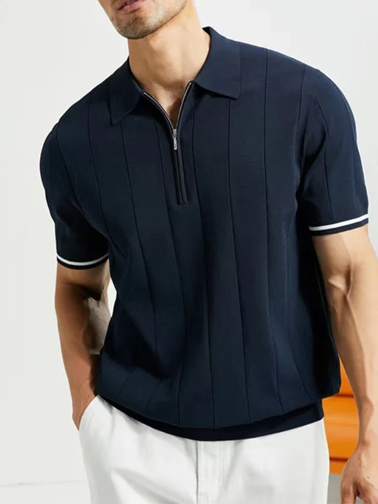 JAMES Zomerpoloshirt met reverssluiting voor mannen