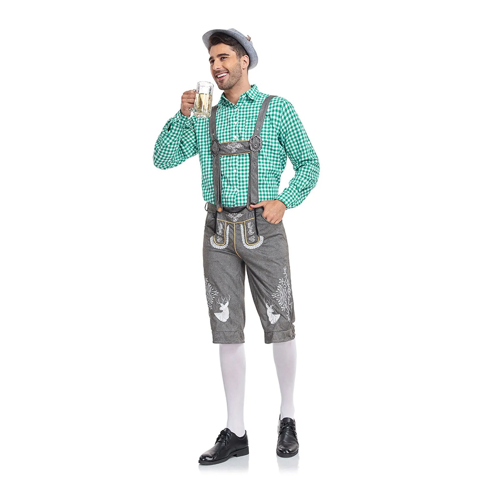 LederHo - Beierse Lederhosen voor Heren met Borduursels - Perfect voor Feesten