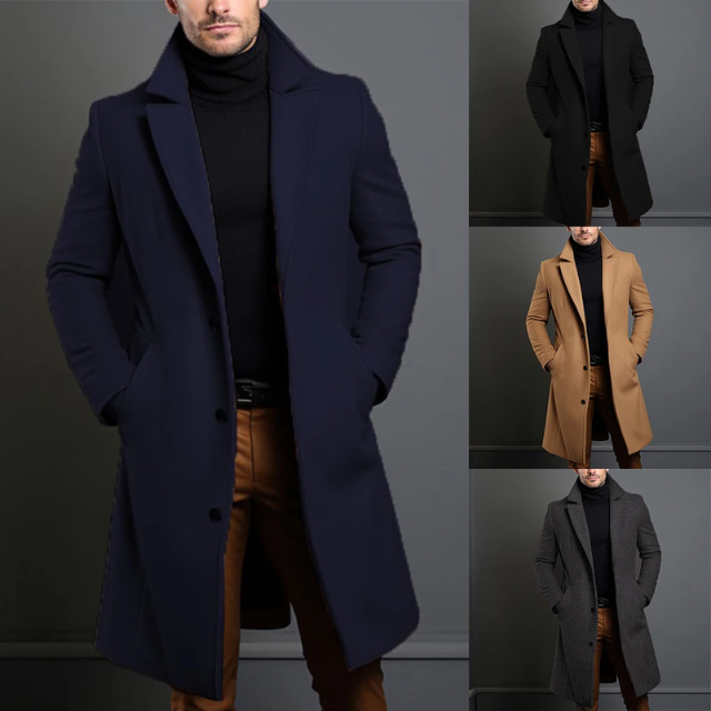 Santiro - Mantel Jas Heren | Enkel Geruite Tailored Lange Jas