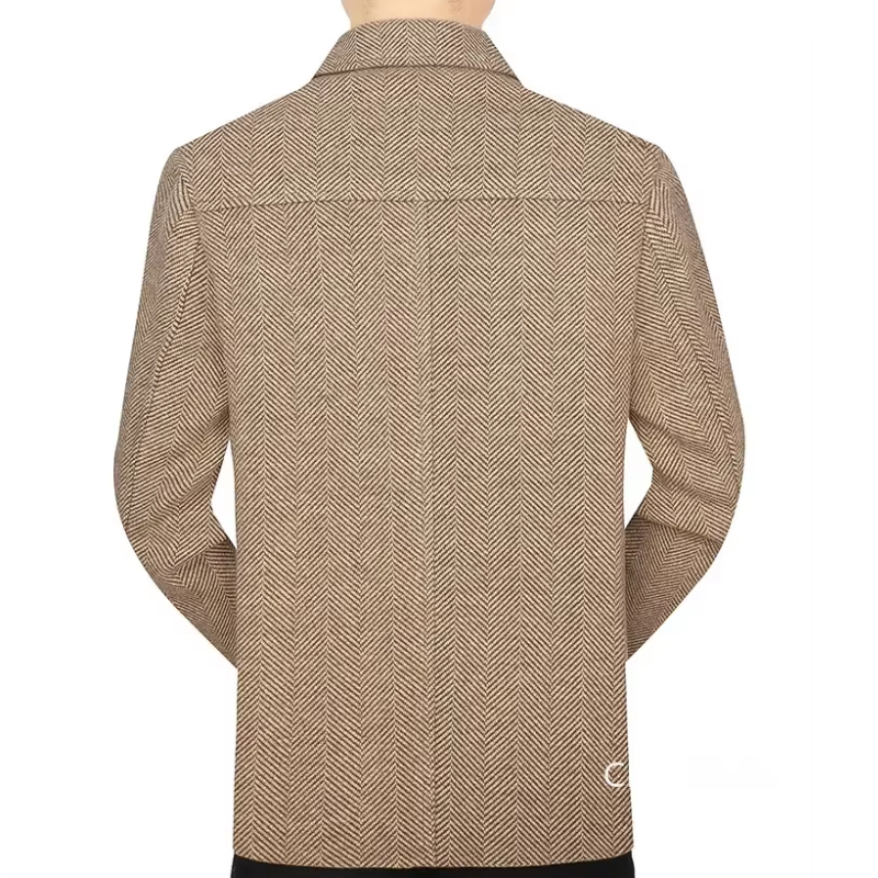 Devrick - Heren Colbert - Slim Fit Blazer Met Visgraatpatroon en Vier Knoopsluiting