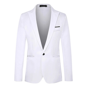 Cretton - Heren Colbert - Slim Fit Satijnen Blazer Met Één Knoop voor Formeel Gebruik