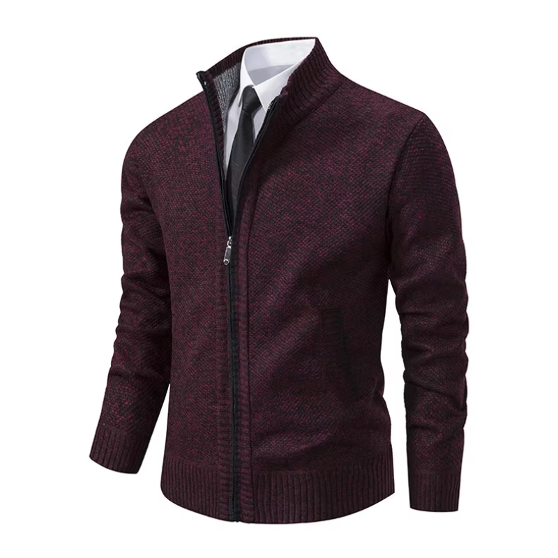 Jarnell - Heren Vest met Rits - Textuur Gebreide Cardigan