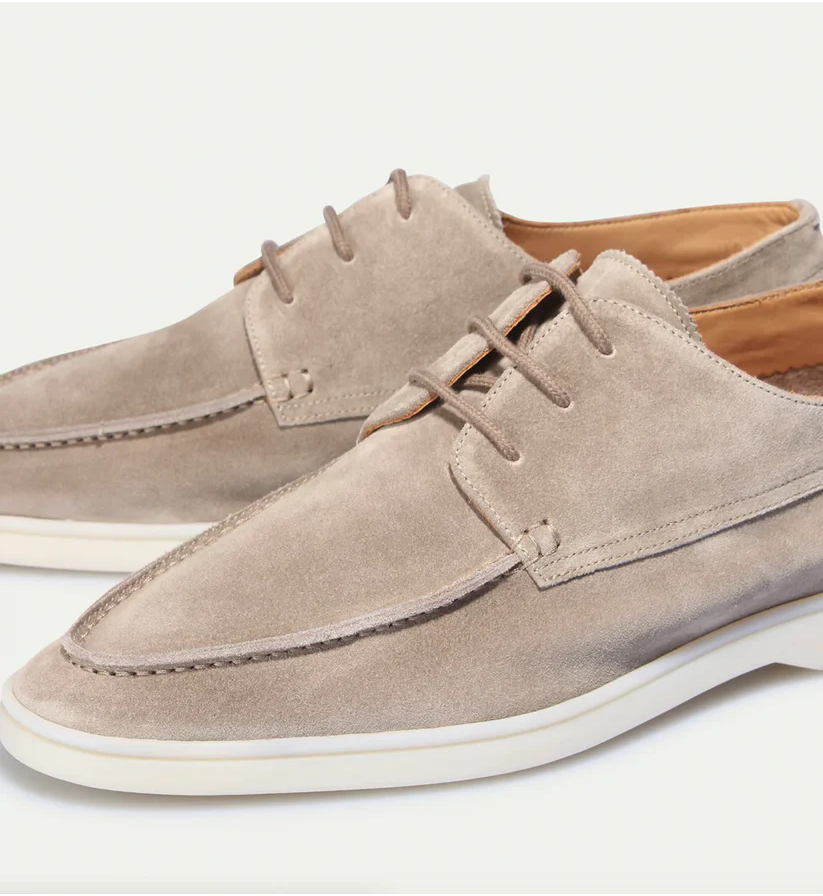 MenLace - Heren Suède Veterschoenen Loafers met Gevoerde Binnenzool en Modern Ontwerp