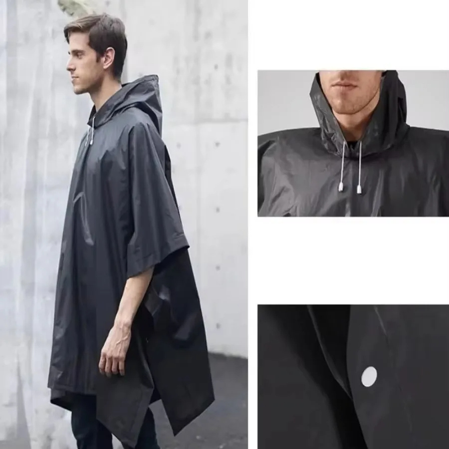 Dauwrok - Heren Regenjas Poncho Waterdicht Lichtgewicht met Capuchon