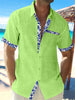 James™ Linnen Overhemd Heren Vintage Effen Kleur Turn-Down Kraag