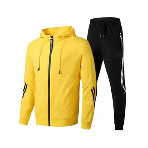 James™ rode rits hoodie zwart gestreepte broek Heren trainingspak