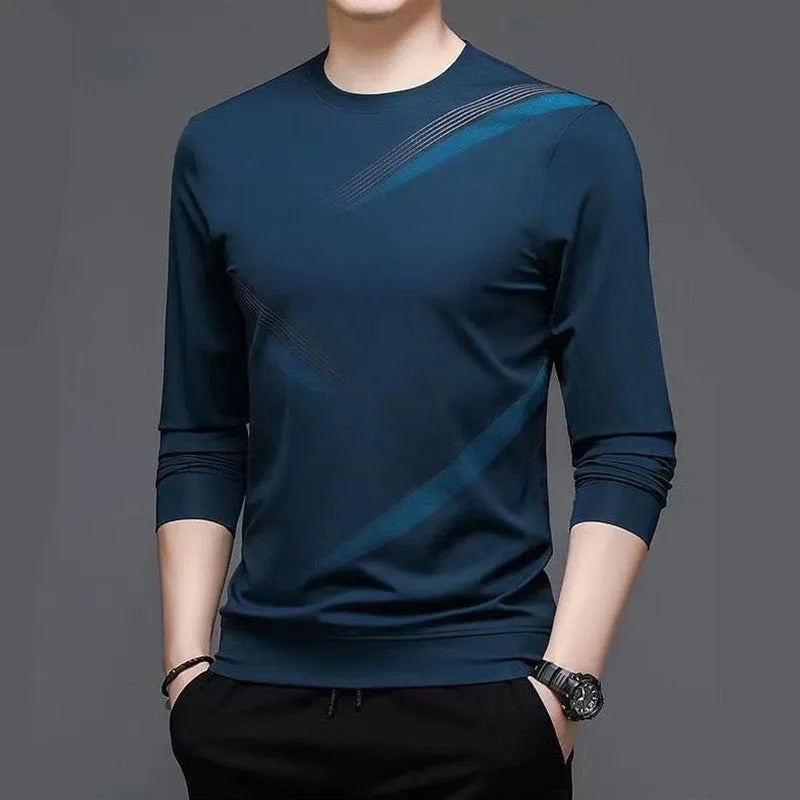 John™ Heren shirt met lange mouwen in Koreaans patroon