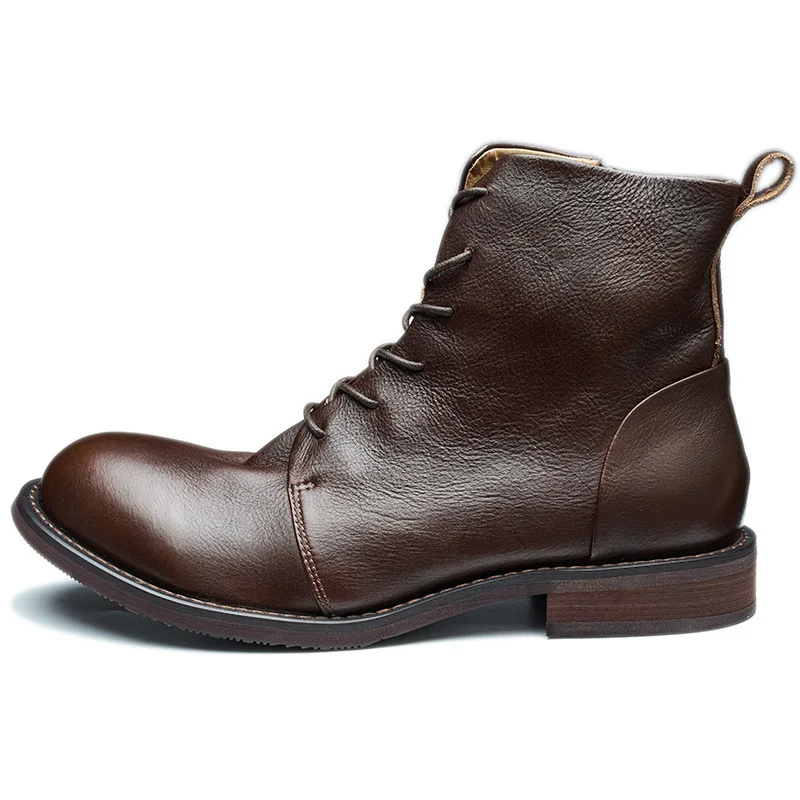 Stroven - Herenschoenen Boots - Leren Enkellaarzen met Rits, Duurzaam en Casual