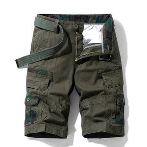 James™ Effen kleur comfortabele heren cargo shorts met zakken