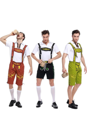 WoudLed - Beierse Lederhosen voor Heren met Korte Broek en Shirt - Feeststijl