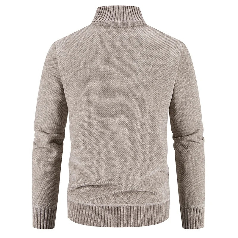 Krovsen - Heren Vest met Rits - Casual Gebreide Cardigan met Geribde Zoom