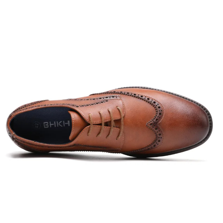 Brexton - Nette Heren Schoenen van Leer met Wingtip en Comfortabele Zool