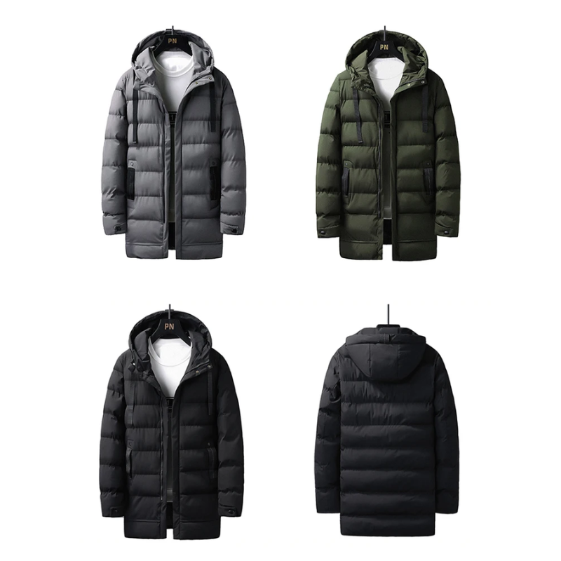 Zorvack - Puffer Jacket Heren Lang met Capuchon, Winddicht, Warm & Geïsoleerd