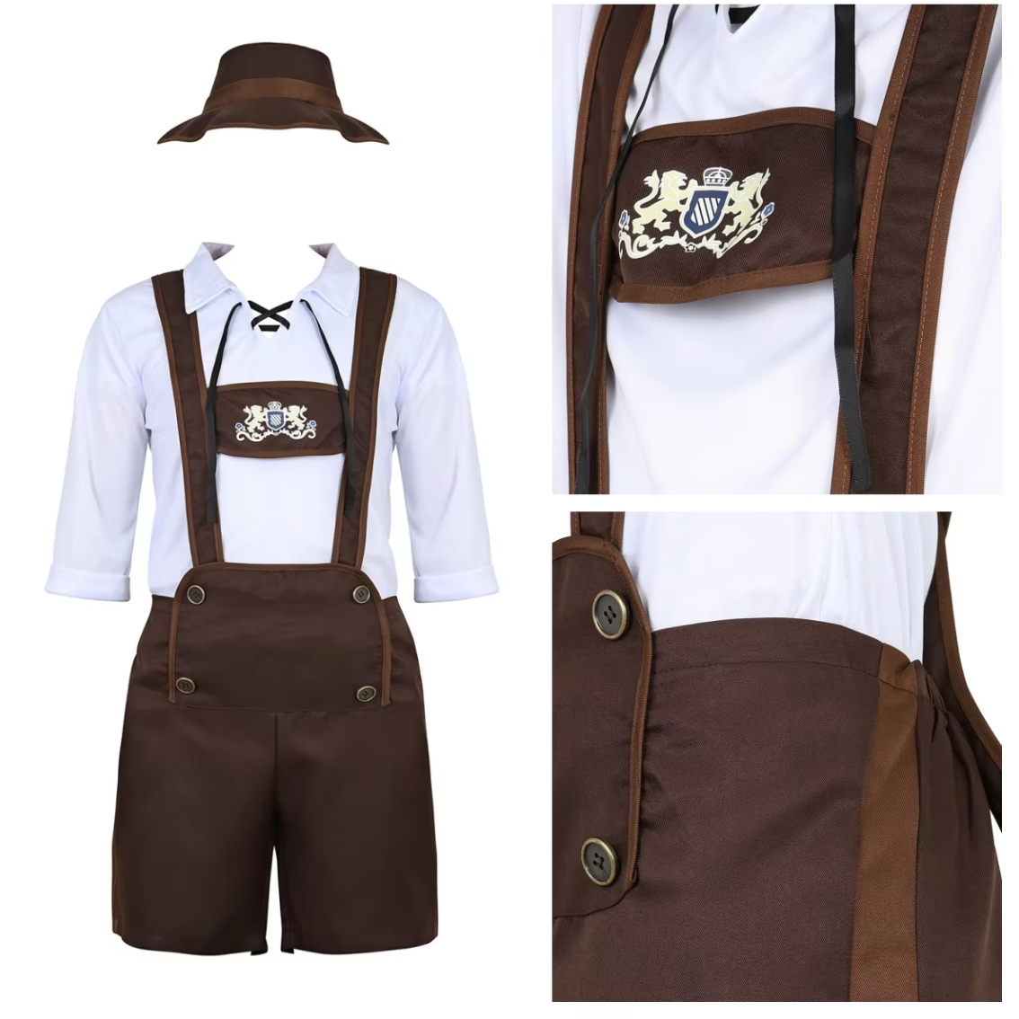 LederKo - Lederhosen voor Heren met Shirt en Bretels - Feestelijke Outfit