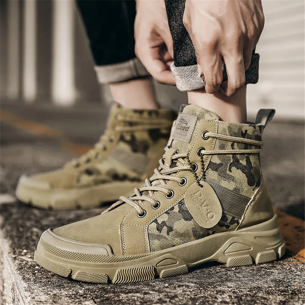 BootGee - Heren Boots met Camouflagepatroon en Duurzame Zool