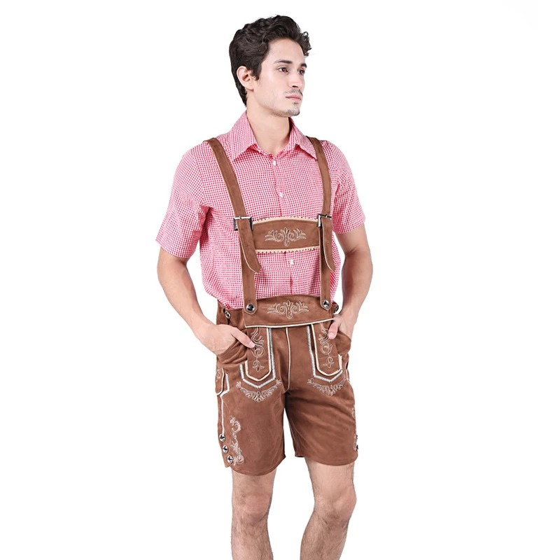 GerLux - Lederhosen Heren met Shirt en Korte Broek - Beierse Feestkleding