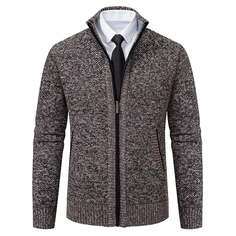 Montred - Heren Vest met Rits - Slim Fit Geribde Gebreide Cardigan