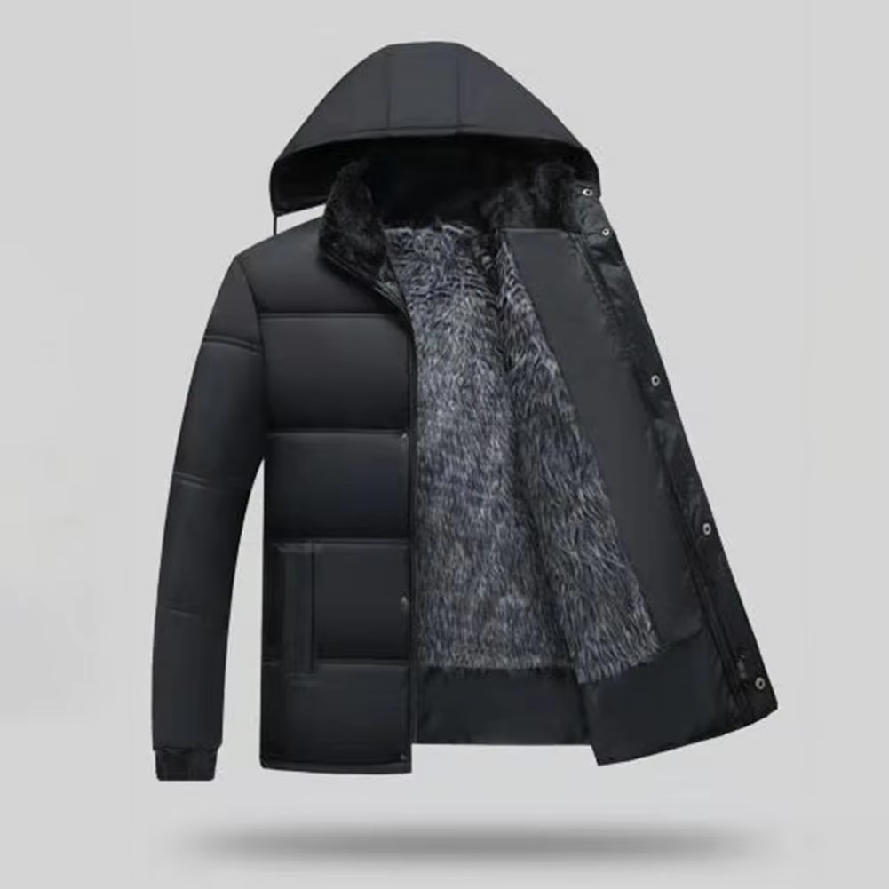 Norgard - Puffer Jacket Heren met Capuchon en Fleece Voering, Warm, Winddicht & Geïsoleerd