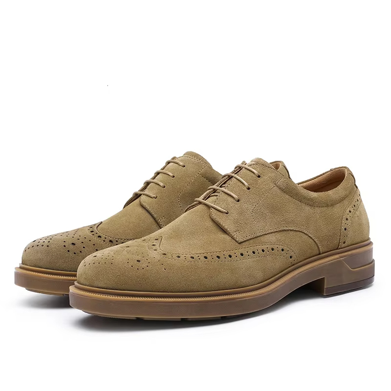 Kerrion - Nette Heren Schoenen van Suède met Wingtip Design