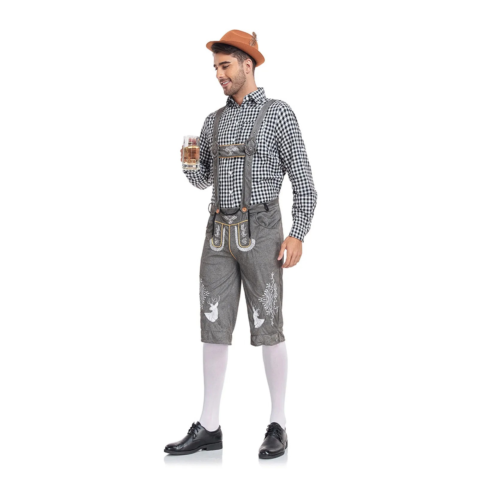 LederHo - Beierse Lederhosen voor Heren met Borduursels - Perfect voor Feesten